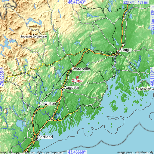 Topographic map of China