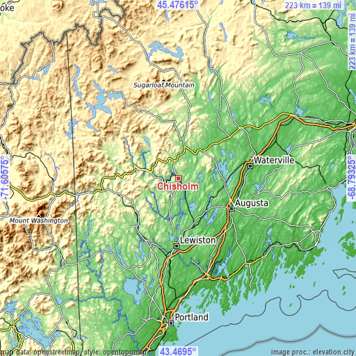 Topographic map of Chisholm