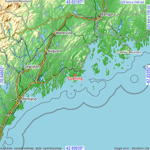 Topographic map of Cushing