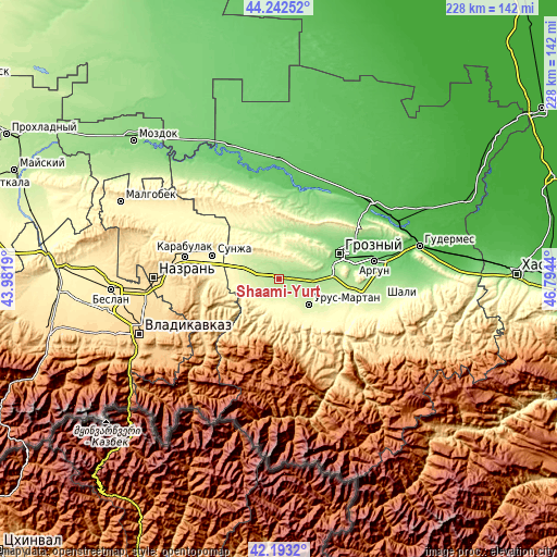 Topographic map of Shaami-Yurt