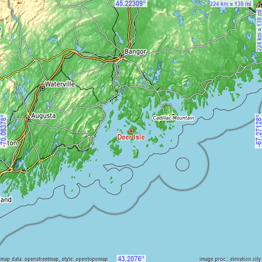 Topographic map of Deer Isle