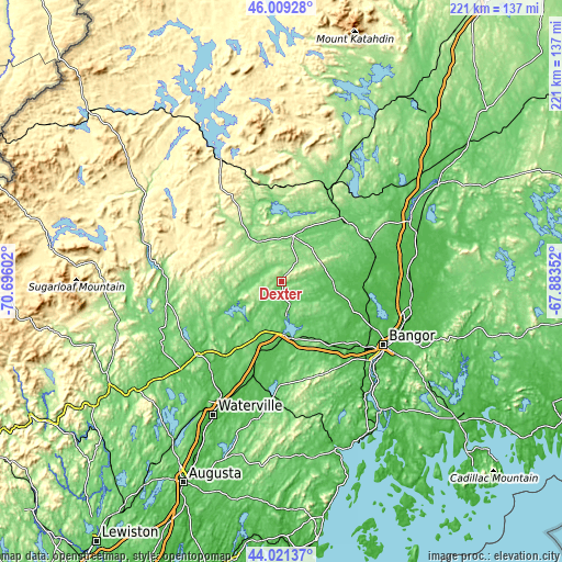 Topographic map of Dexter