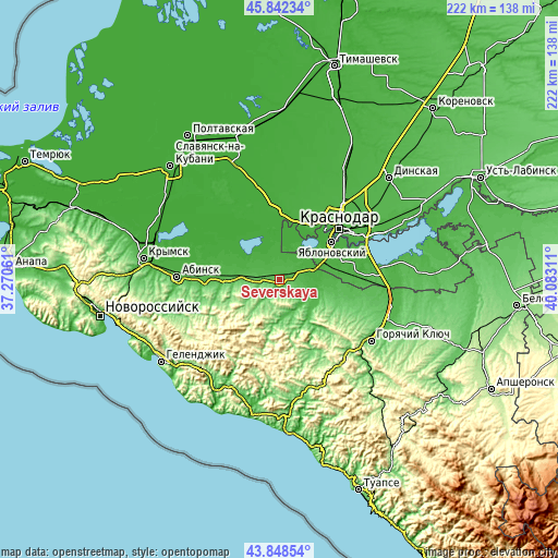 Topographic map of Severskaya