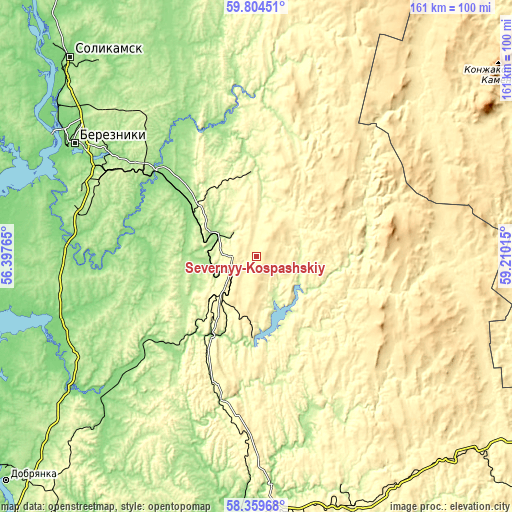 Topographic map of Severnyy-Kospashskiy