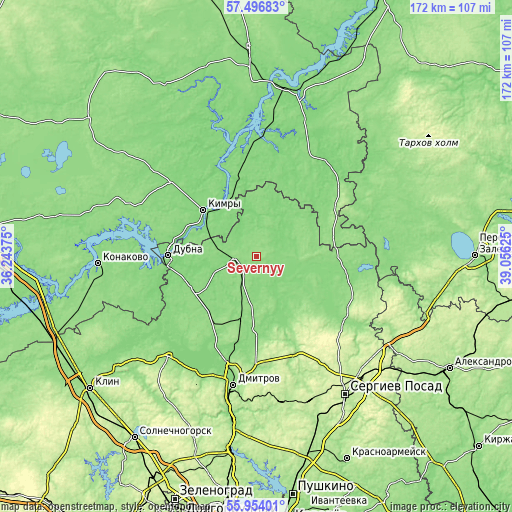 Topographic map of Severnyy