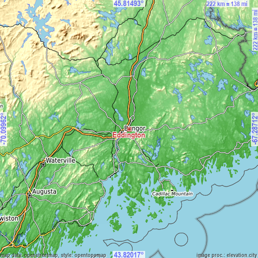 Topographic map of Eddington