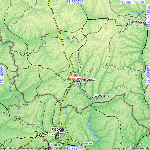 Topographic map of Severnyy