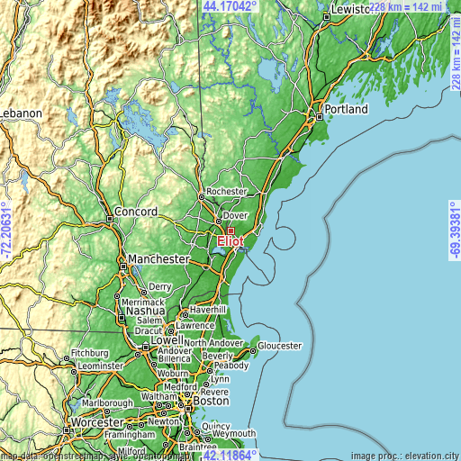 Topographic map of Eliot