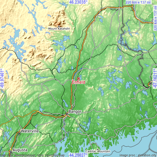 Topographic map of Enfield