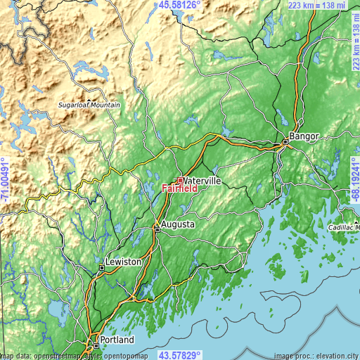 Topographic map of Fairfield