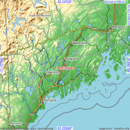 Topographic map of Farmingdale