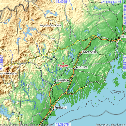 Topographic map of Fayette