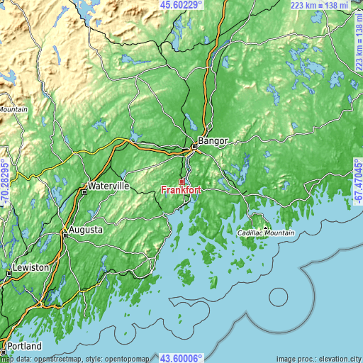 Topographic map of Frankfort