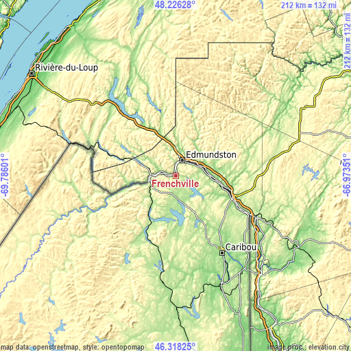 Topographic map of Frenchville