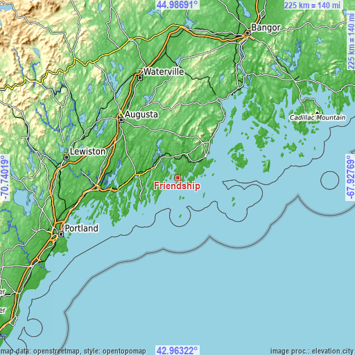 Topographic map of Friendship