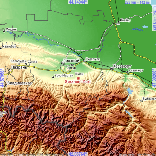 Topographic map of Serzhen’-Yurt