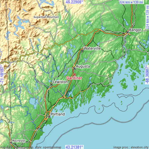 Topographic map of Gardiner