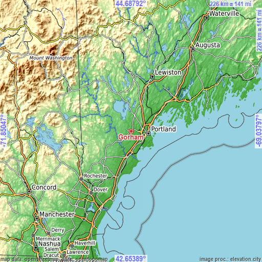 Topographic map of Gorham