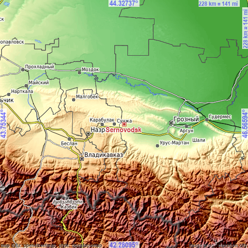 Topographic map of Sernovodsk