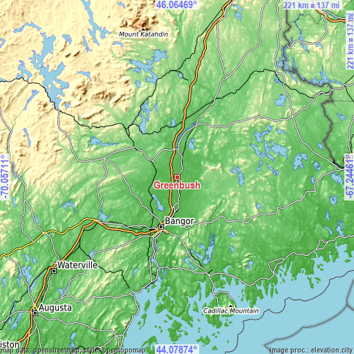 Topographic map of Greenbush