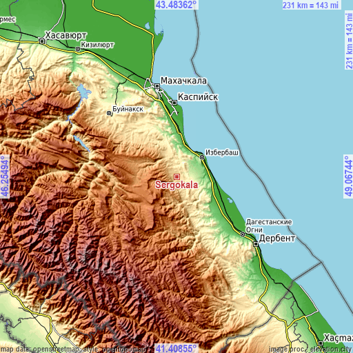 Topographic map of Sergokala