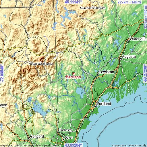 Topographic map of Harrison