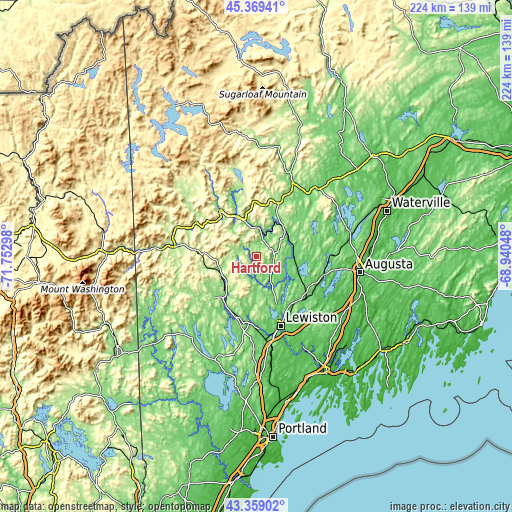 Topographic map of Hartford