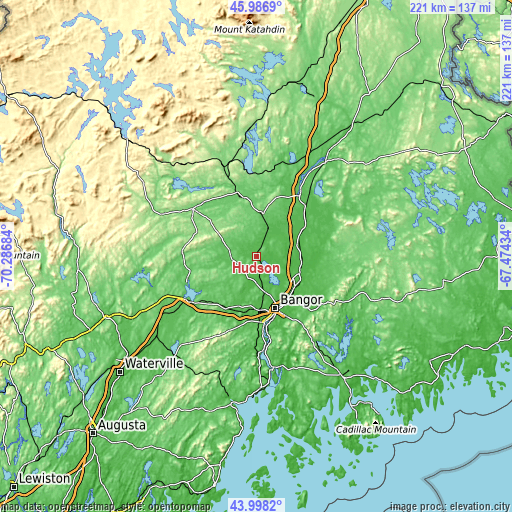 Topographic map of Hudson