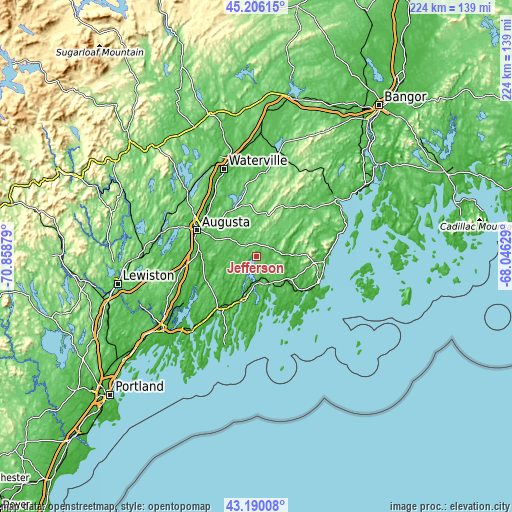 Topographic map of Jefferson