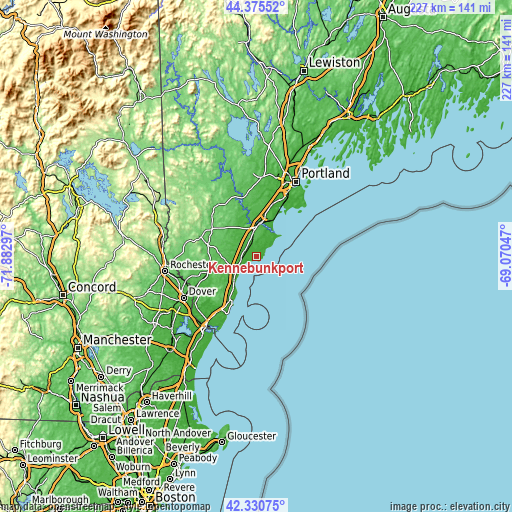 Topographic map of Kennebunkport