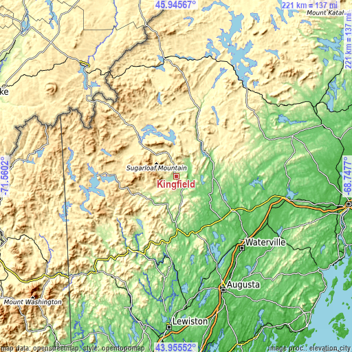 Topographic map of Kingfield