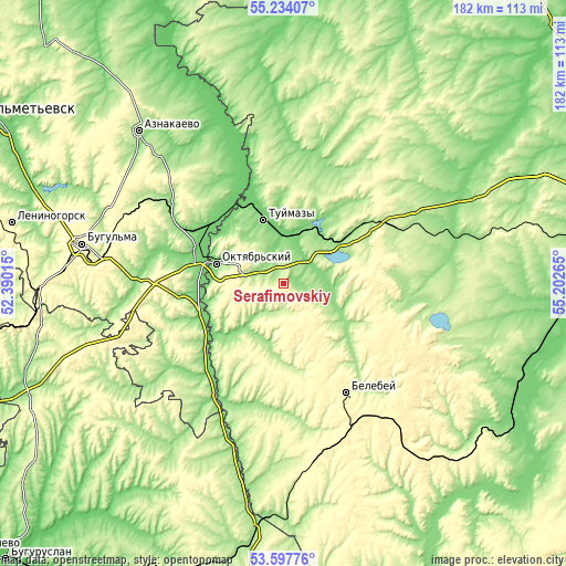 Topographic map of Serafimovskiy