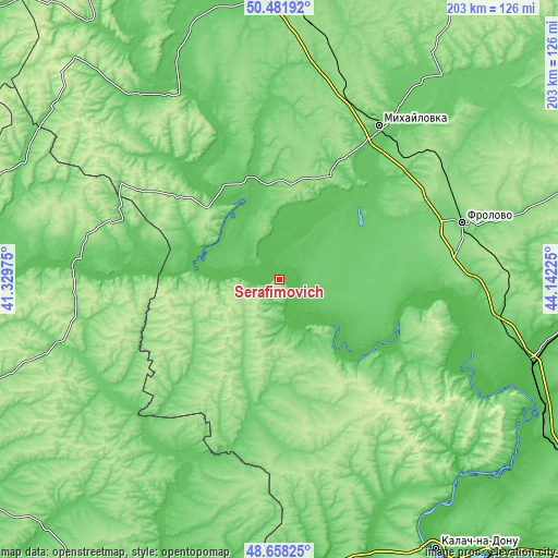 Topographic map of Serafimovich