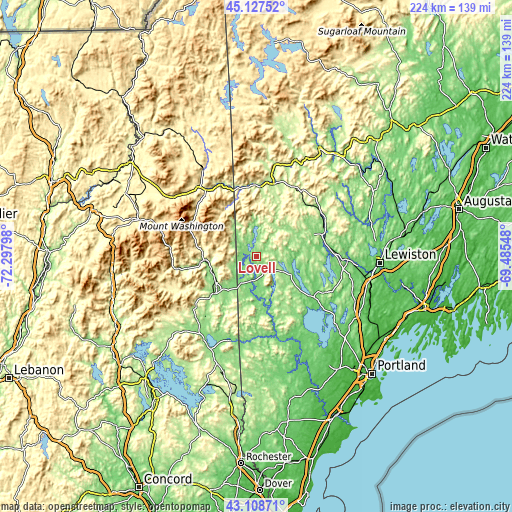 Topographic map of Lovell