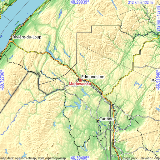 Topographic map of Madawaska