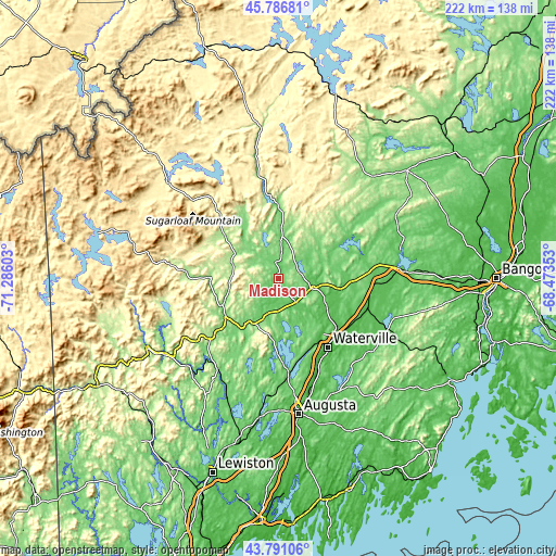 Topographic map of Madison