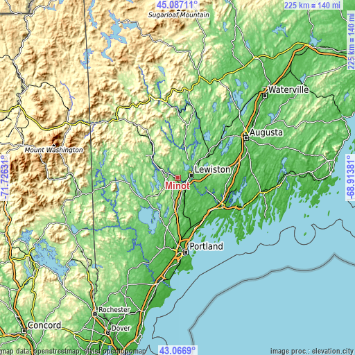 Topographic map of Minot