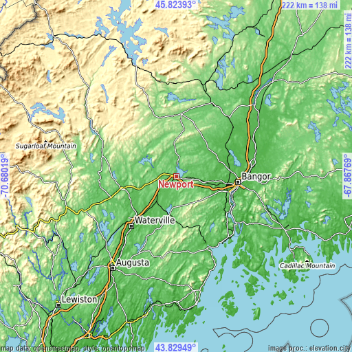 Topographic map of Newport