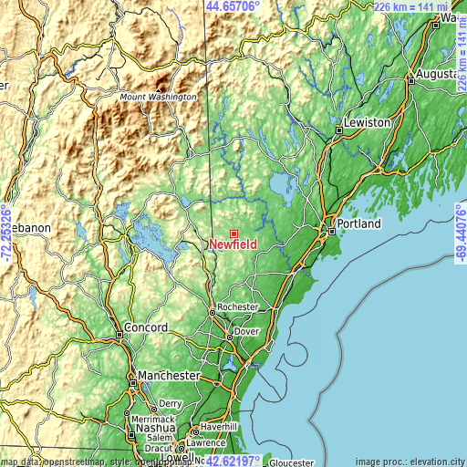 Topographic map of Newfield