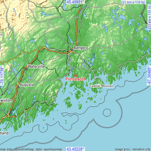 Topographic map of Penobscot