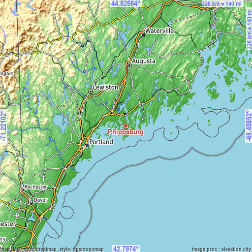 Topographic map of Phippsburg