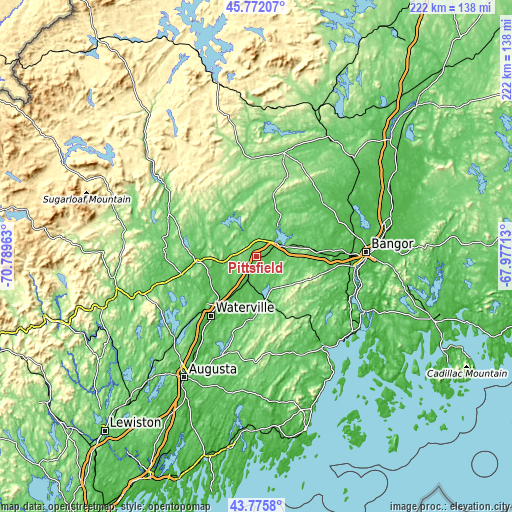 Topographic map of Pittsfield