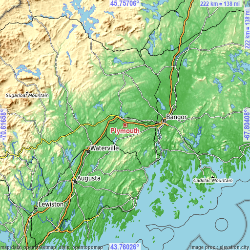 Topographic map of Plymouth