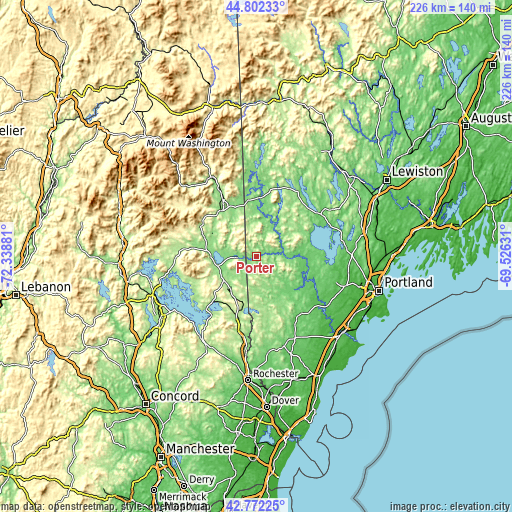 Topographic map of Porter