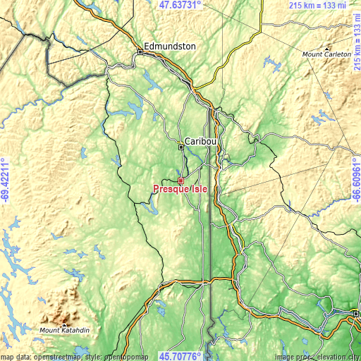 Topographic map of Presque Isle