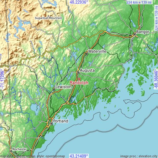 Topographic map of Randolph