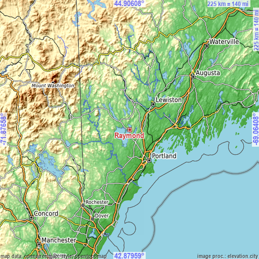 Topographic map of Raymond