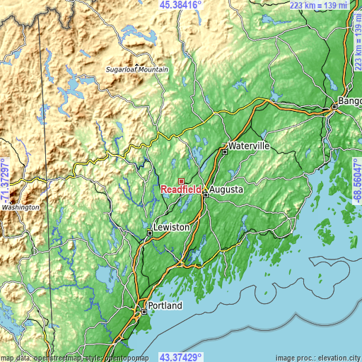 Topographic map of Readfield