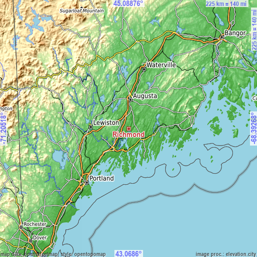 Topographic map of Richmond