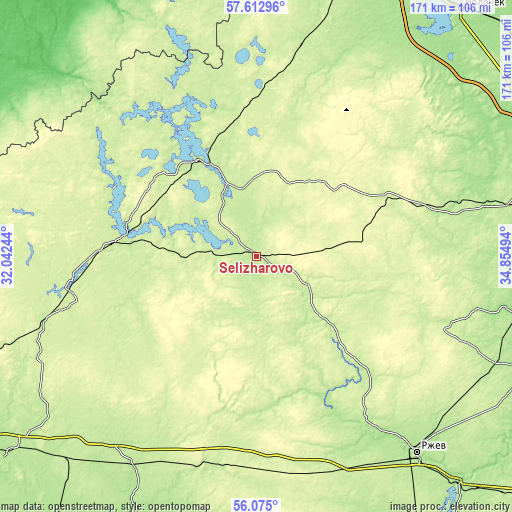 Topographic map of Selizharovo